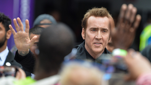 US actor Nicolas Cage interacts with fans as he arrives for the screening of the movie `Dream Scenario` during the 48th annual Toronto International Film Festival in Toronto, Canada, 09 September 2023